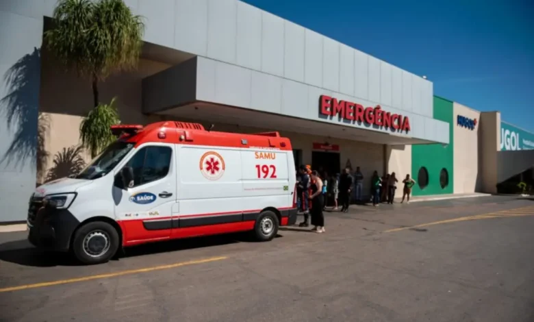 Entrada do Hospital Estadual de Urgências Governador Otávio Lage de Siqueira em Goiânia.