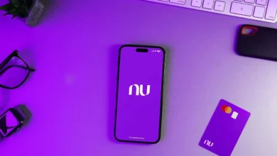 Tela de aplicativo do Nubank exibindo opções financeiras.
