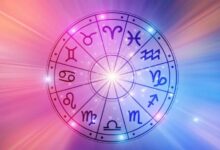 Símbolos dos signos do zodíaco em um círculo.