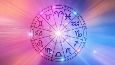 Símbolos dos signos do zodíaco em um círculo.