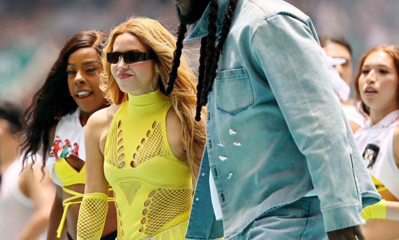 Shakira durante sua apresentação na abertura da Copa do Mundo 2026 no México.