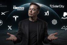 Elon Musk em evento de lançamento, destacando sua visão empreendedora.