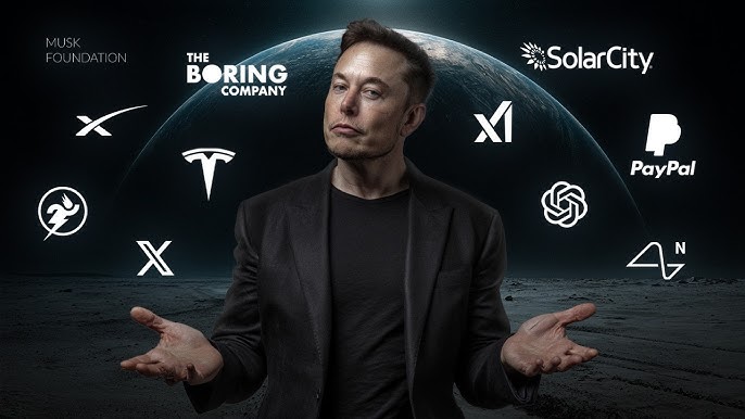 Elon Musk em evento de lançamento, destacando sua visão empreendedora.