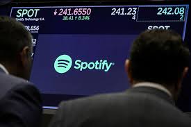 Logo do Spotify em destaque, simbolizando o pagamento de royalties.