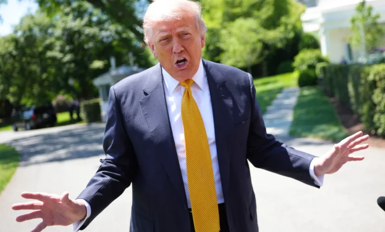Donald Trump em coletiva de imprensa.