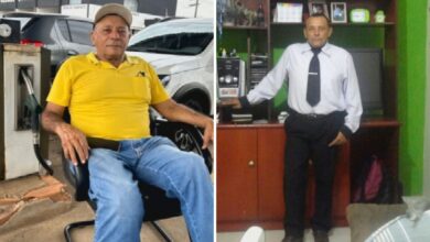 Viatura da Polícia Civil em frente a uma área isolada em Goiânia.