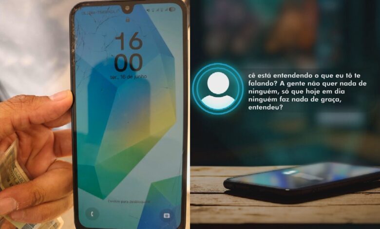 Mulher e homem em Aparecida de Goiânia, suspeitos de exigir recompensa por celular perdido.