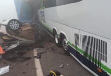 Veículos envolvidos em acidente na BR-262 em Betim.