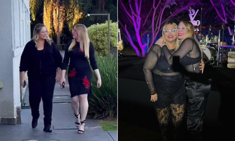 Juliana Cavalheiro e Mariana Brandão, cover e sósia de Marília Mendonça, em Goiânia.