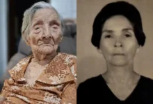 Beatriz Ferreira Duarte comemora 115 anos ao lado de familiares.