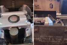 Equipamento de guerra em ferro-velho de Anápolis avaliado por especialistas.