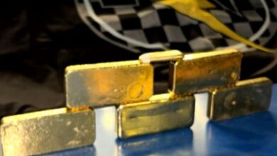Policiais apreendem barras de ouro em Goiânia, dentro de um carro.