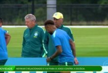 Neymar durante treino pela Seleção Brasileira.