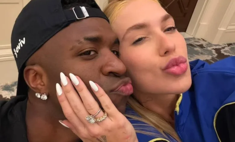 Vini Jr. e Virginia Fonseca em uma montagem de fotos de redes sociais.
