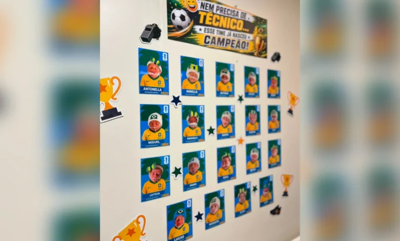 Figurinhas da Copa com bebês em UTI Neonatal de Brasília.