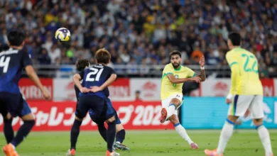 Jogadores da Seleção Brasileira em campo durante treino para a Copa do Mundo 2026.