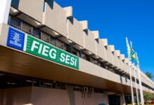 Fachada de uma unidade do Sesi em Goiás.