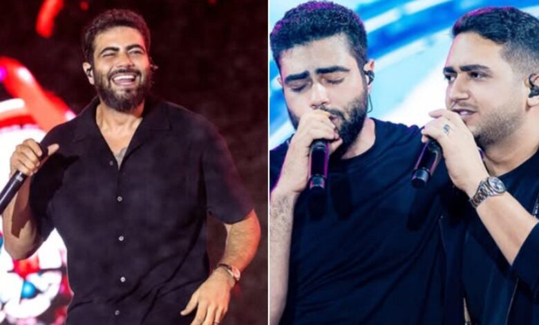 Henrique, cantor da dupla sertaneja com Juliano, em apresentação ao vivo.