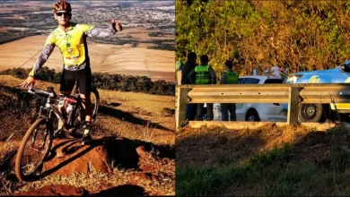 Local do acidente na GO-070 em Inhumas, onde um ciclista foi atropelado.