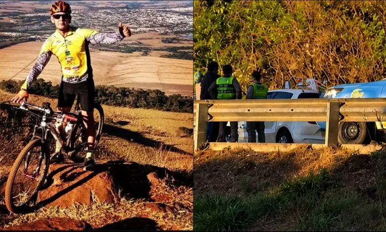 Local do acidente na GO-070 em Inhumas, onde um ciclista foi atropelado.