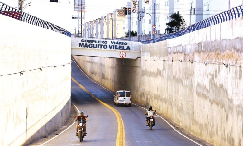 Vista aérea do Complexo Viário em Aparecida de Goiânia.