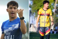 Treinador de futebol em campo, em momento de treino.