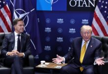Donald Trump durante coletiva de imprensa na Turquia.