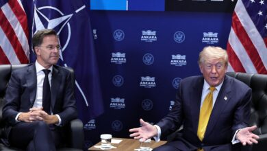 Donald Trump durante coletiva de imprensa na Turquia.