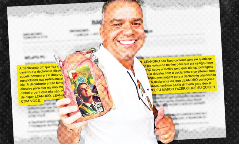 Mulher trans acusando empresário em Goiás.