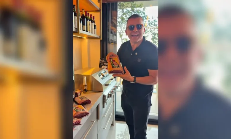 Empresário Leandro Batista Nóbrega durante gravação de vídeo sobre denúncia.