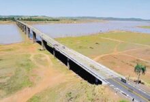 Vista da ponte sobre o rio Paranaíba entre Goiás e Minas Gerais.