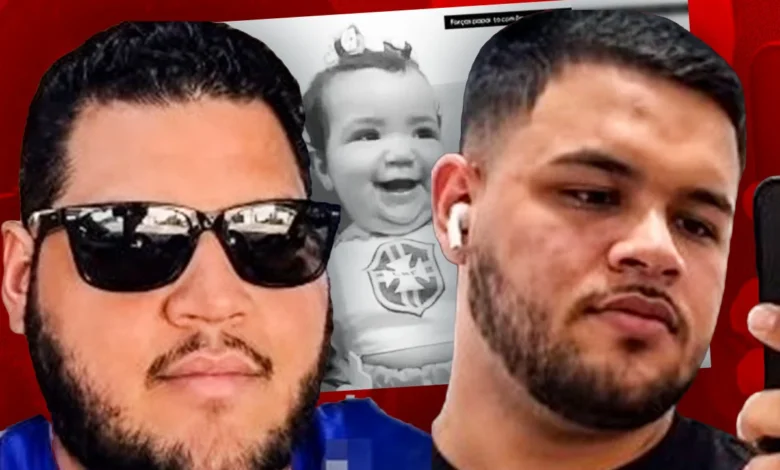 Imagem de Francisco Ray Rodrigues Magalhães e Roberto Levy Oliveira Magalhães, suspeitos pela morte de uma bebê.