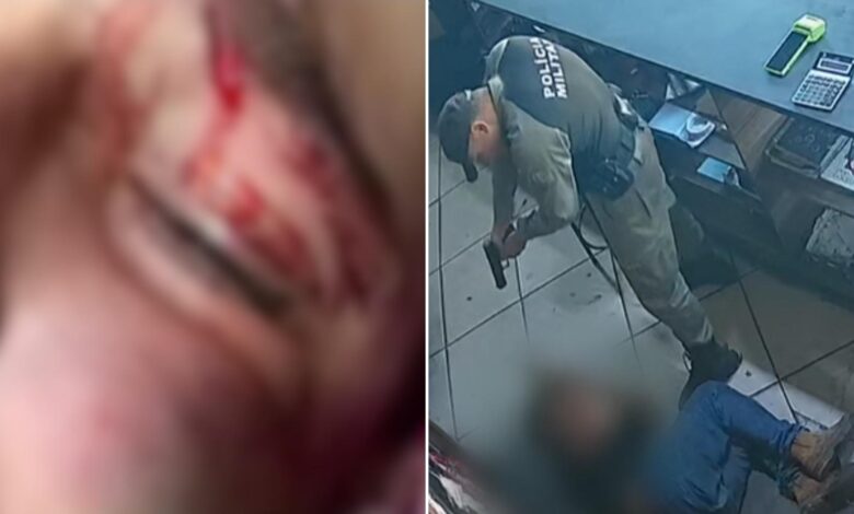 Imagem de um policial militar em serviço, representando o caso de agressão investigado.