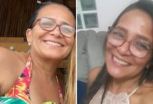 Policiais em área de mata onde corpo foi encontrado.