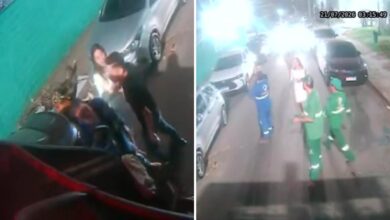 Motorista de caminhão de lixo em Goiânia após agressão.