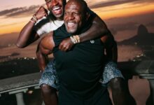 Vini Jr. e Terry Crews no Cristo Redentor.