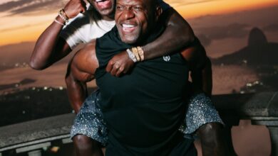 Vini Jr. e Terry Crews no Cristo Redentor.