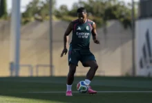 Endrick em treino no Real Madrid.