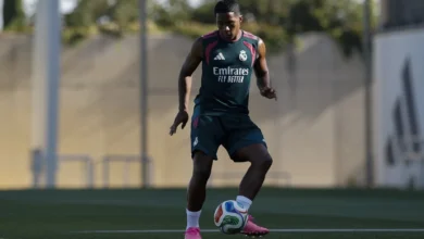 Endrick em treino no Real Madrid.