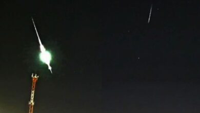 Céu de Goiânia iluminado por chuva de meteoros registrada por astrofotógrafo.