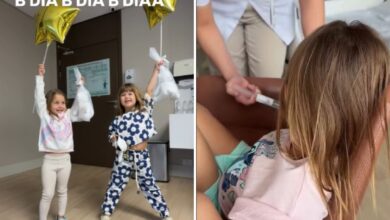 As filhas de Virginia Fonseca e Zé Felipe, Maria Alice e Maria Flor, comemorando alta hospitalar com balões.