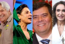 Candidatos a vice-governador em Goiás: Luiz do Carmo, Ana Paula Rezende, Carlos Mundim e Jacqueline Zaiden.