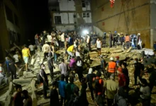 Prédio destruído após terremoto na Colômbia.