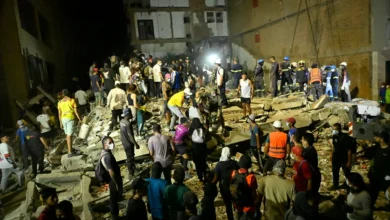 Prédio destruído após terremoto na Colômbia.