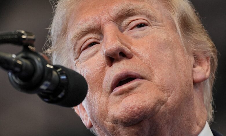 Donald Trump em discurso.