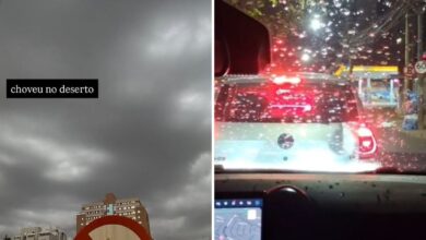 Céu nublado em Goiânia com nuvens carregadas, sinalizando chuva após calor intenso.