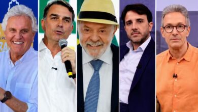 Imagem mostra candidatos à Presidência da República conforme pesquisa Quaest em Goiás.