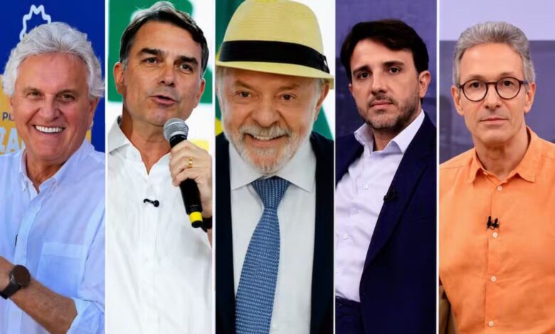 Imagem mostra candidatos à Presidência da República conforme pesquisa Quaest em Goiás.