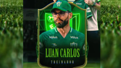 Luan Carlos, novo treinador do Rio Verde, em coletiva de imprensa.