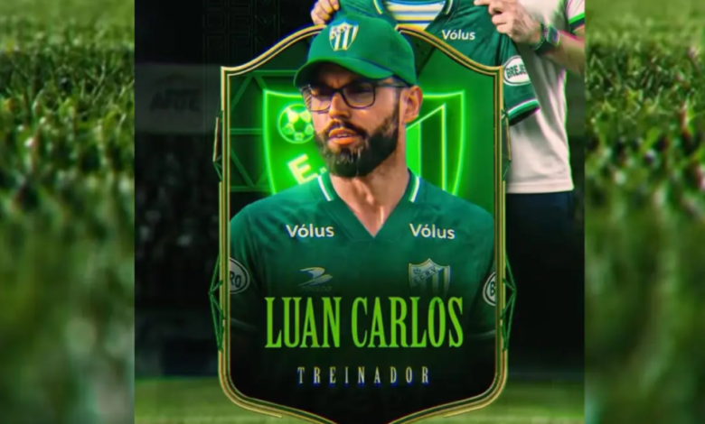 Luan Carlos, novo treinador do Rio Verde, em coletiva de imprensa.